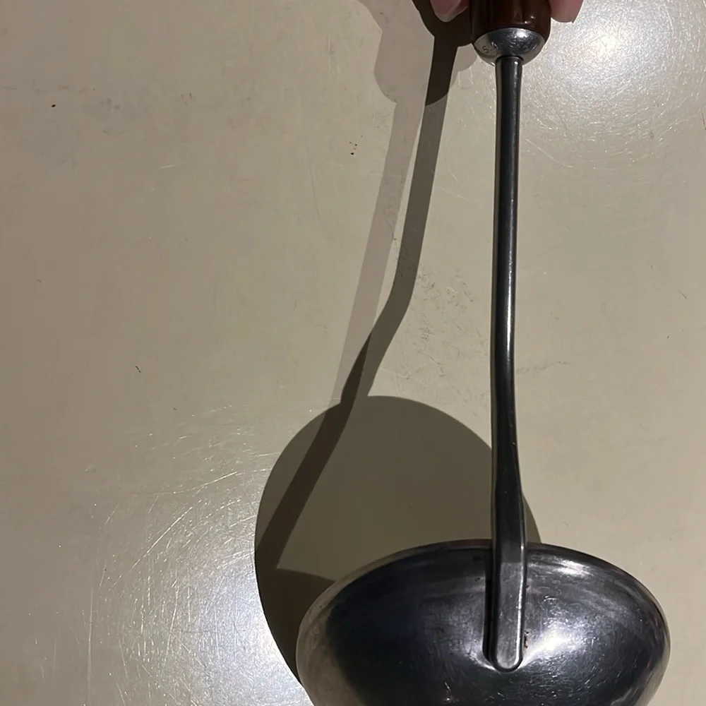 Vintage Art Deco Androck Stainless Ladle USA Brown Bakelite Bullet Handle 11.25